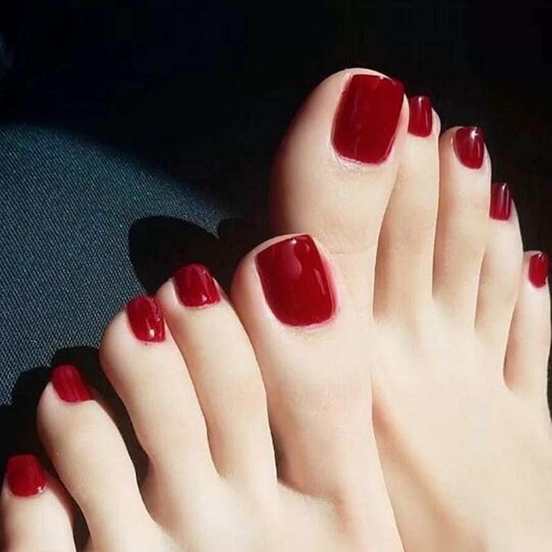 Red Square Press On Nails Stylish Acrylic False Nails for Women