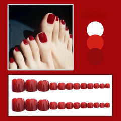 Red Square Press On Nails Stylish Acrylic False Nails for Women