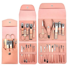 Stainless Steel Grooming Kit 16 Pcs Nail Care Files Ear Spoon Clip