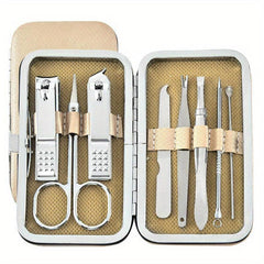 8 Pcs Nail Clipper Set Grooming Kit Nail Cutter Files Professional Manicure Kit
