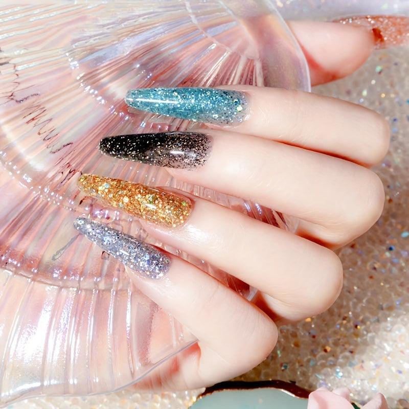 Glitter Poly Gel Nail Extension Gel 12 Colors 15ml Long Nail Extension Poly Gel