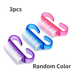 3Pcs Handle Grip Nail Brush for Cleaning Fingernails