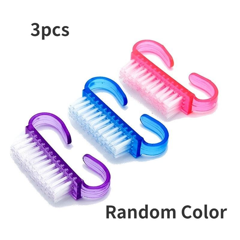 3Pcs Handle Grip Nail Brush for Cleaning Fingernails
