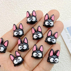 10Pcs Halloween Cat Resin Crafts for Jewelry Making & Manicure Art
