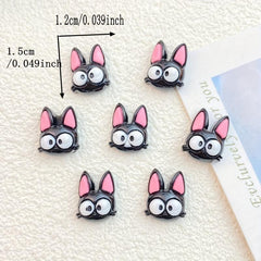 10Pcs Halloween Cat Resin Crafts for Jewelry Making & Manicure Art