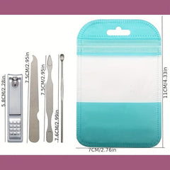 4pcs Nail File Manicure Tool Set Nail Clipper Digging Ear Spoon Nail Art