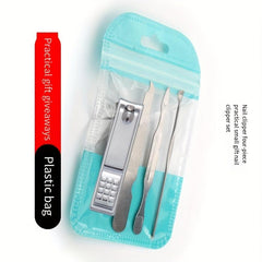 4pcs Nail File Manicure Tool Set Nail Clipper Digging Ear Spoon Nail Art