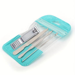 4pcs Nail File Manicure Tool Set Nail Clipper Digging Ear Spoon Nail Art