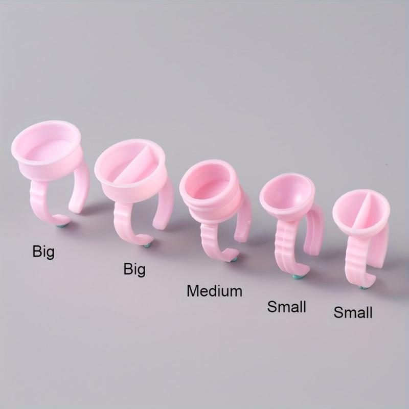10pcs Pink Nail Art Rings Palette Container Gel Painting Manicure Tools
