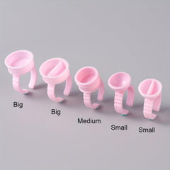 10pcs Pink Nail Art Rings Palette Container Gel Painting Manicure Tools