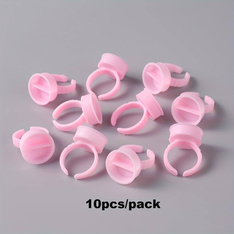 10pcs Pink Nail Art Rings Palette Container Gel Painting Manicure Tools