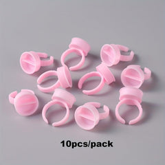 10pcs Pink Nail Art Rings Palette Container Gel Painting Manicure Tools