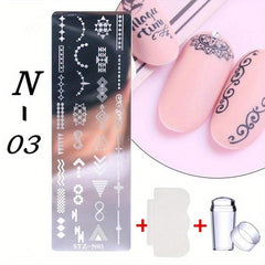 Nail Stamping Board Set Brush Transfer Template DIY Nail Tool