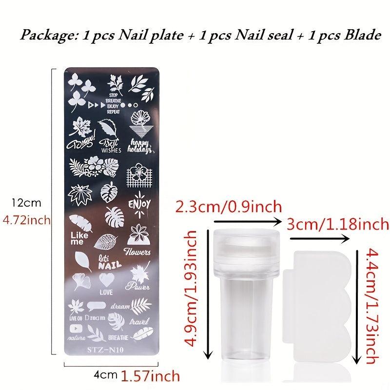 Nail Stamping Board Set Brush Transfer Template DIY Nail Tool