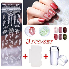 Nail Stamping Board Set Brush Transfer Template DIY Nail Tool