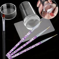 Nail Art Stamper Tools Crystal Silicone Head with Scraper DIY Manicure Print