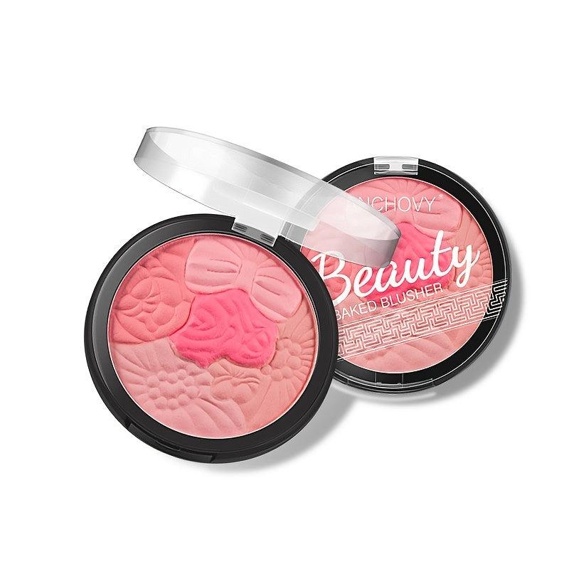 5 Petal Blush Compact Carved Rouge for Facial Contouring & Brightening