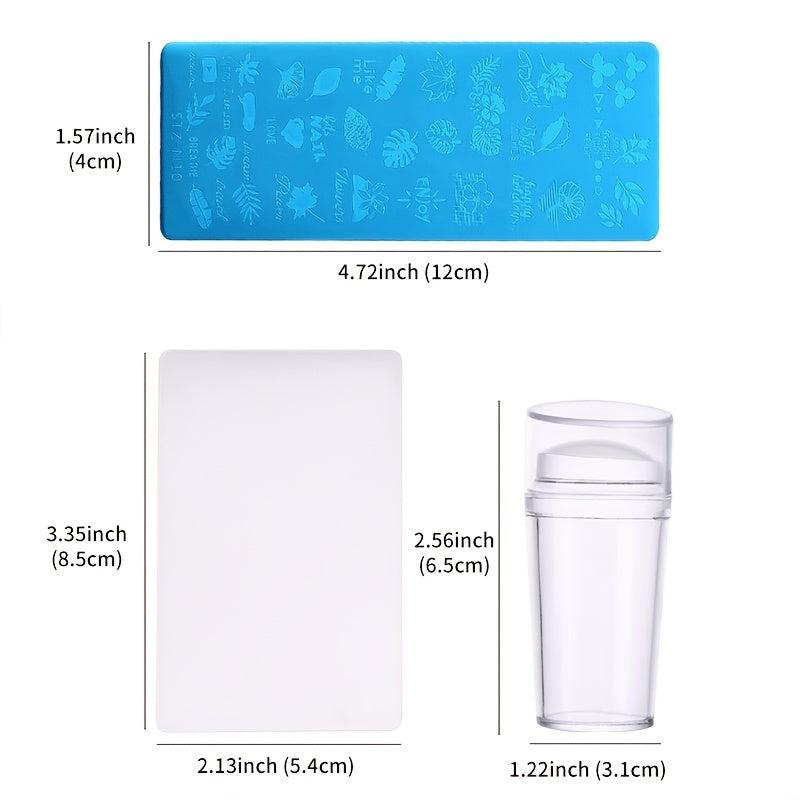 12pcs Nail Art Printing Template Set DIY Manicure Tools