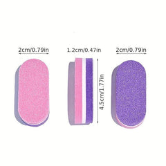 Mini Nail File Set Sponge Strip Rub Square Oval Manicure Kit