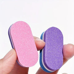 Mini Nail File Set Sponge Strip Rub Square Oval Manicure Kit