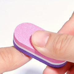 Mini Nail File Set Sponge Strip Rub Square Oval Manicure Kit
