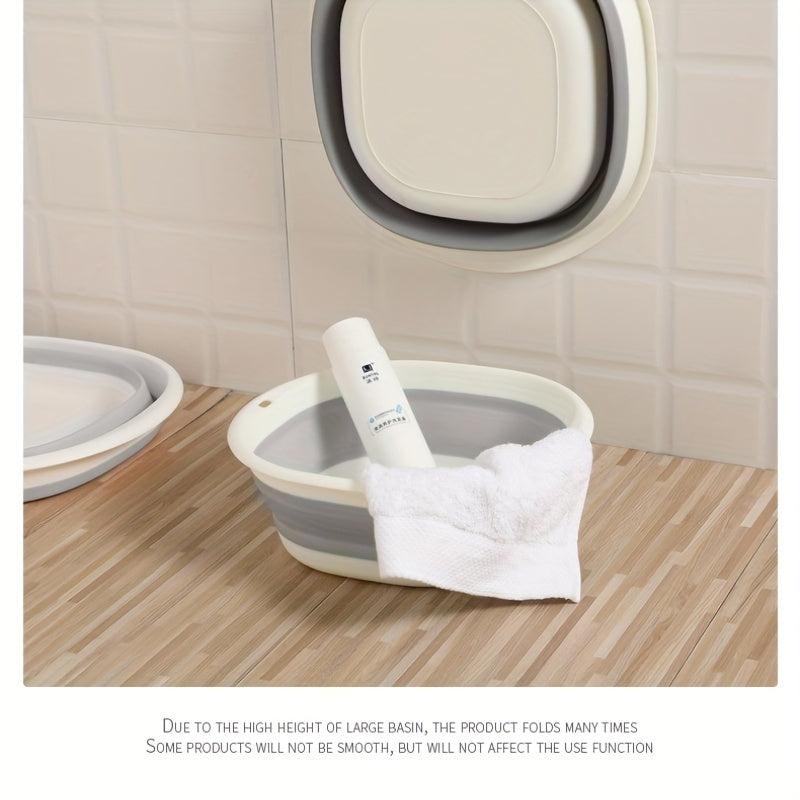 Portable Foldable Thick Wash Basin Travel Plastic Compression
