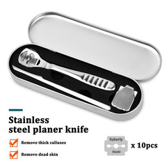 Stainless Steel Callus Rasp Foot Scraper With 10 Blades