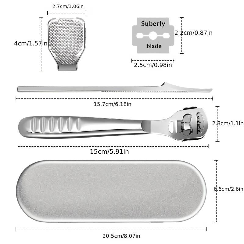 Stainless Steel Callus Rasp Foot Scraper With 10 Blades