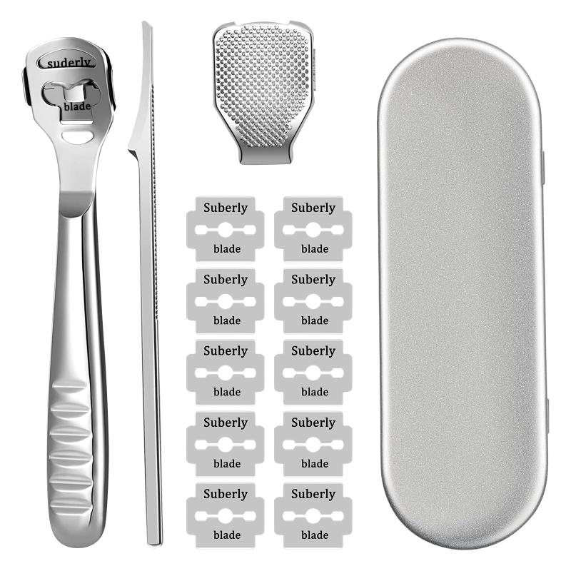 Stainless Steel Callus Rasp Foot Scraper With 10 Blades