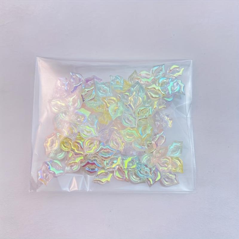 100pcs Mini Colored Lips Nail Rhinestones Glitter Art Jewelry Hair Accessories