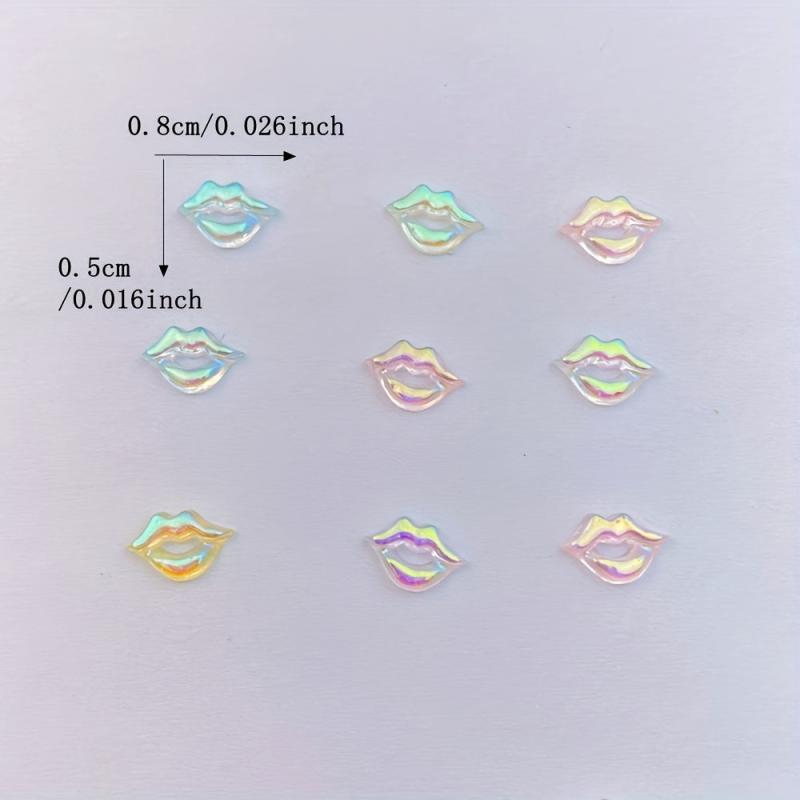 100pcs Mini Colored Lips Nail Rhinestones Glitter Art Jewelry Hair Accessories