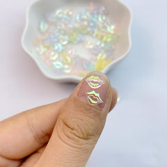 100pcs Mini Colored Lips Nail Rhinestones Glitter Art Jewelry Hair Accessories