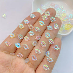 100pcs Mini Colored Lips Nail Rhinestones Glitter Art Jewelry Hair Accessories