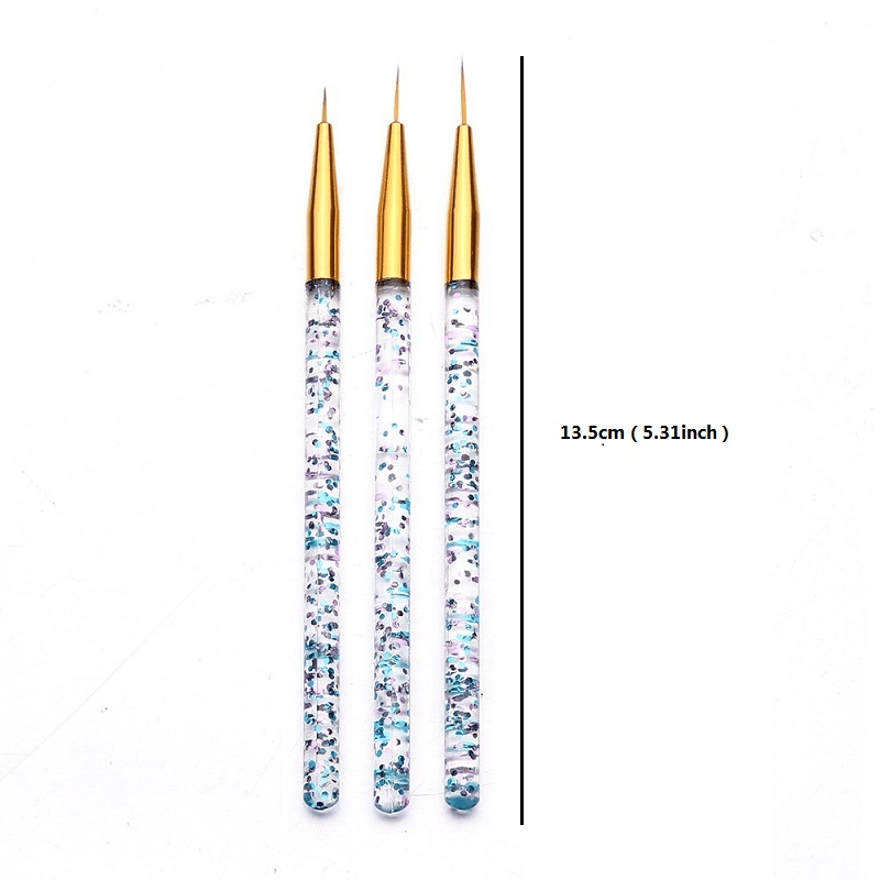3 Pcs Acrylic Pull Line Pens Nail DIY Drawing Painting Striping Tools