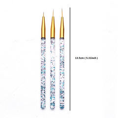 3 Pcs Acrylic Pull Line Pens Nail DIY Drawing Painting Striping Tools