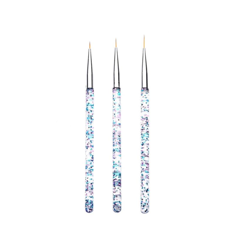 3 Pcs Acrylic Pull Line Pens Nail DIY Drawing Painting Striping Tools