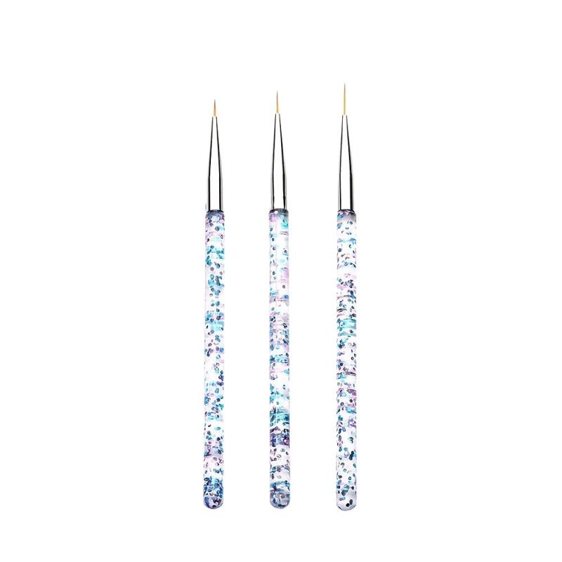 3 Pcs Acrylic Pull Line Pens Nail DIY Drawing Painting Striping Tools
