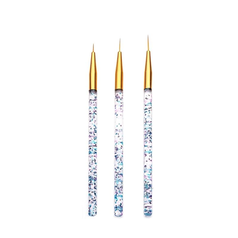 3 Pcs Acrylic Pull Line Pens Nail DIY Drawing Painting Striping Tools