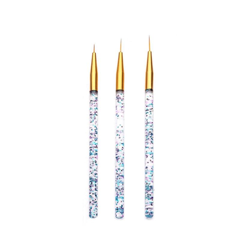 3 Pcs Acrylic Pull Line Pens Nail DIY Drawing Painting Striping Tools