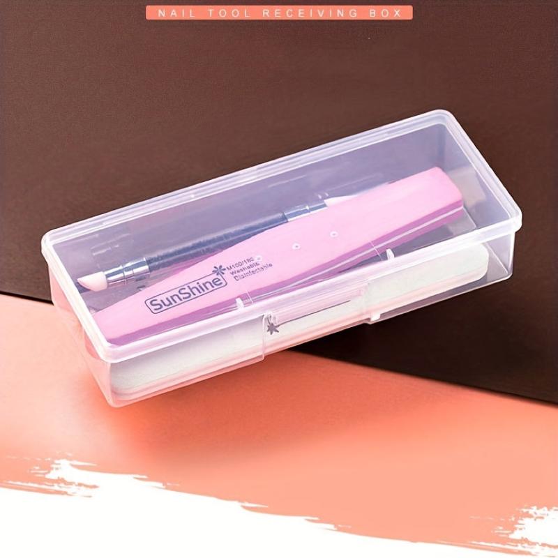 Transparent Plastic Nail Storage Box for Nail Tools or Cosmetics