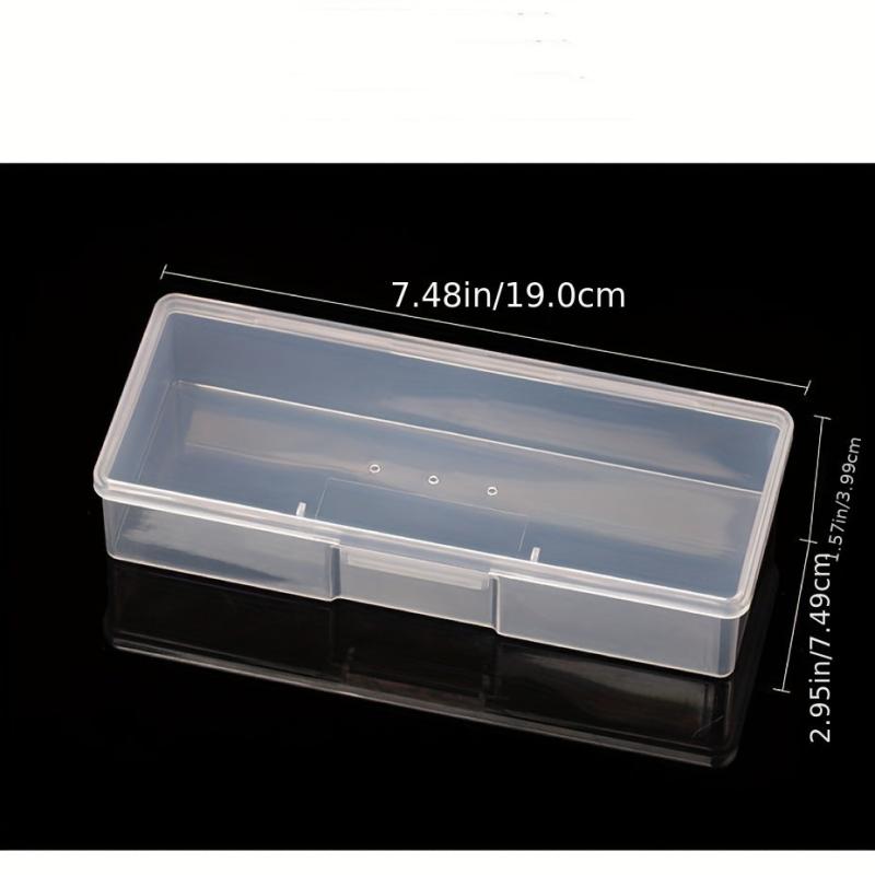 Transparent Plastic Nail Storage Box for Nail Tools or Cosmetics
