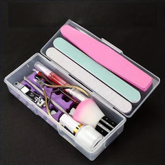 Transparent Plastic Nail Storage Box for Nail Tools or Cosmetics