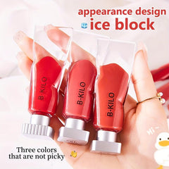 3 Pcs Ice Cube Silky Mist Lip Glaze Long Lasting Waterproof Lipstick