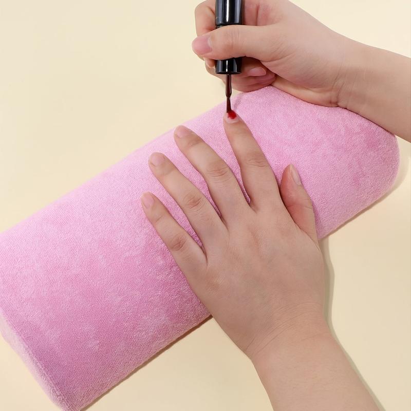 Pink Sponge Nail Hand Rest Pillow for DIY Nail Art and Salon