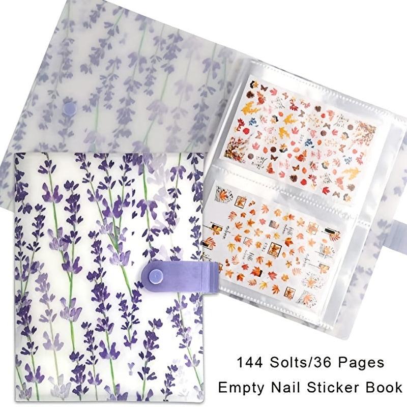 144 Slots Butterfly Nail Art Sticker Storage Book