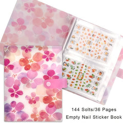 144 Slots Butterfly Nail Art Sticker Storage Book