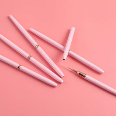 5pcs Fine Striper Brush Set for Nail Art - Pink Metal Handle