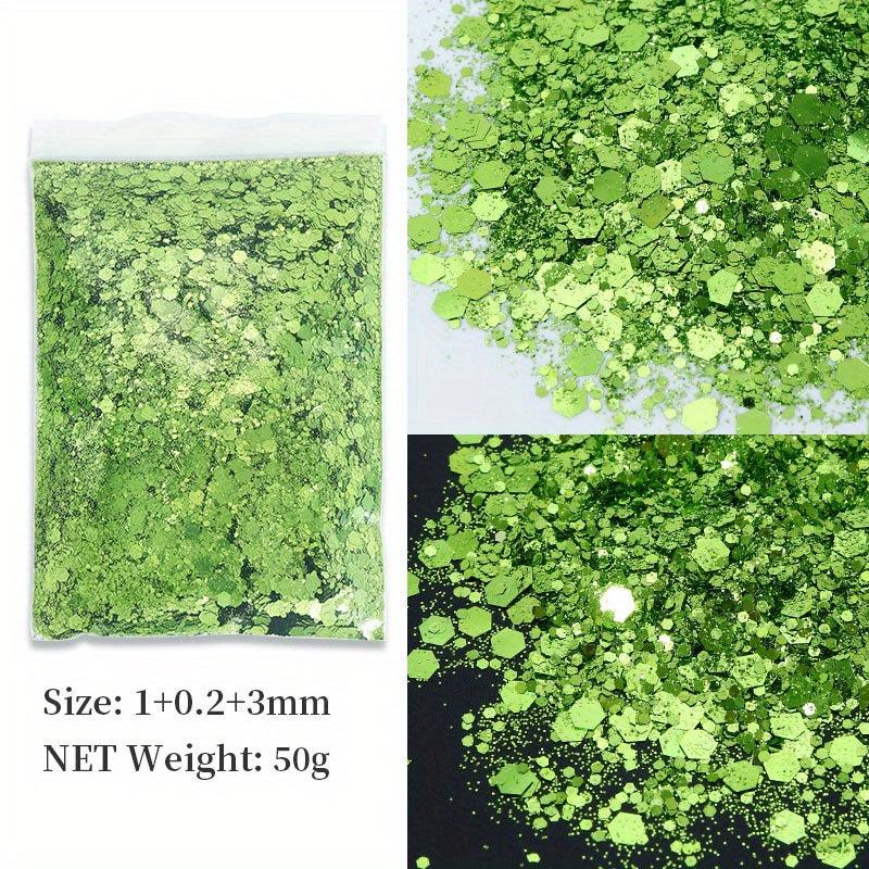 50g Hexagon Sequins Nail Glitter for DIY Crafts and Nail Art