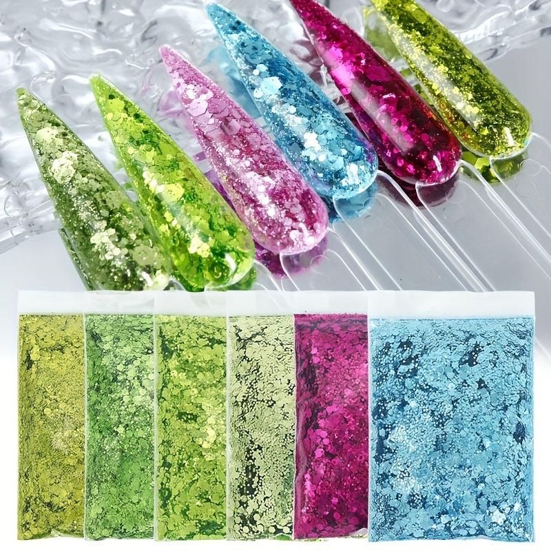 50g Hexagon Sequins Nail Glitter for DIY Crafts and Nail Art