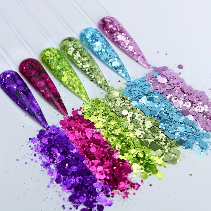 50g Hexagon Sequins Nail Glitter for DIY Crafts and Nail Art